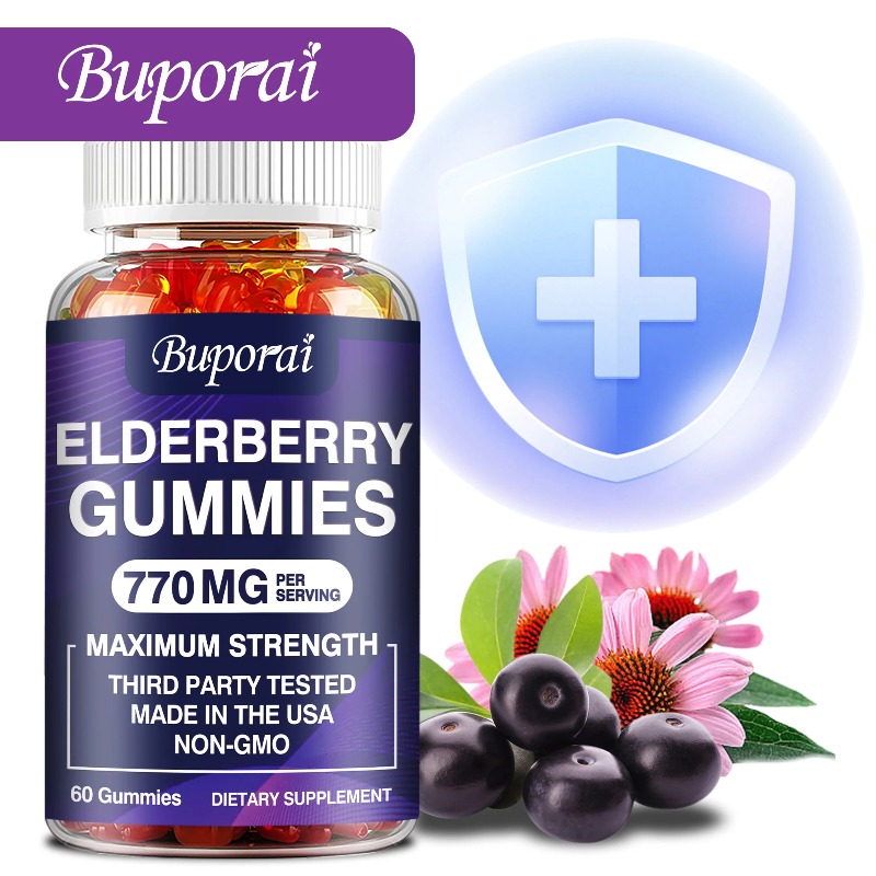 Health And Wellness Promotion - Elderberry Gummies - with Vitamin C,