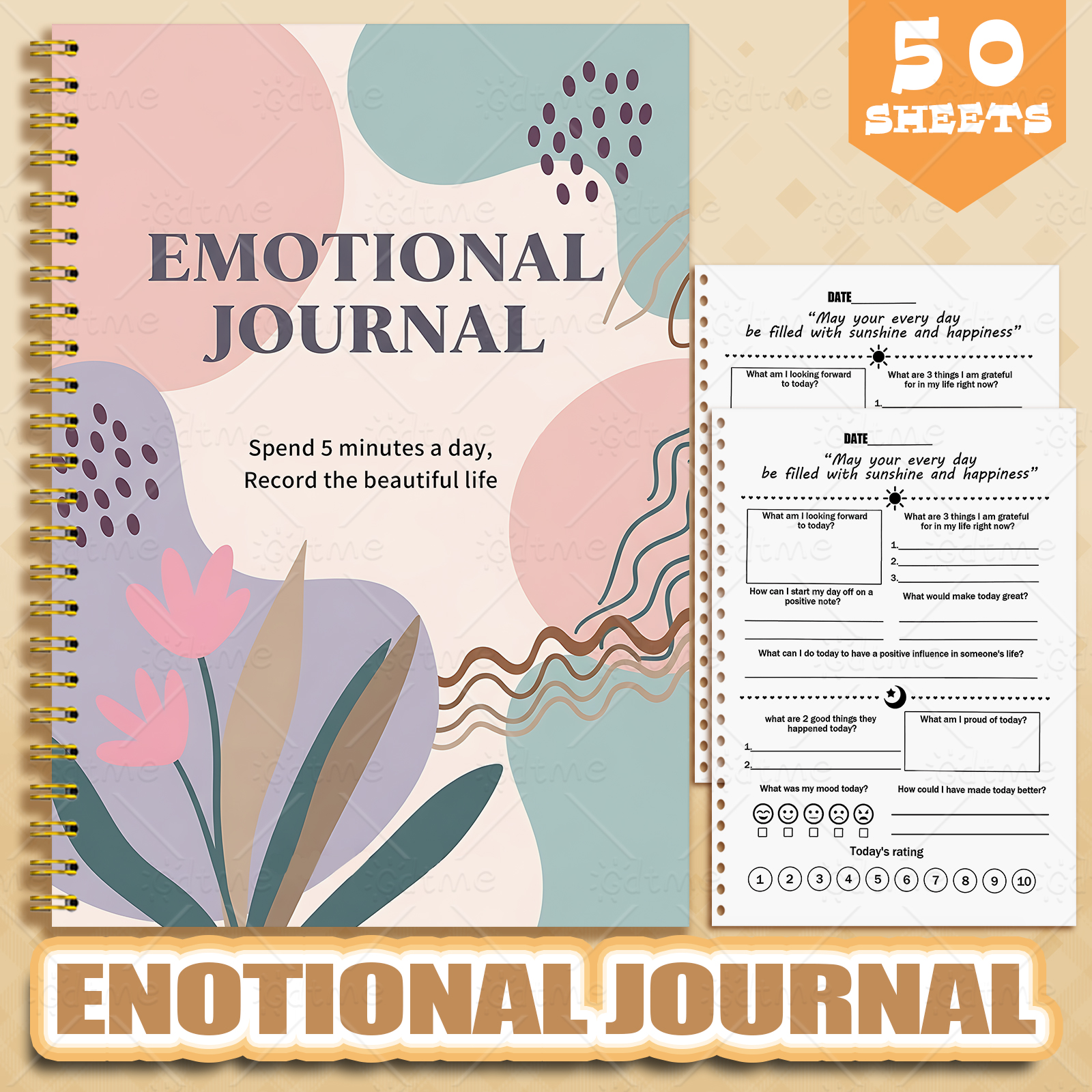 Health Wellness Planner - EMOTIONAL JOURNAL --Adult Mental Health Planner,Wellness
