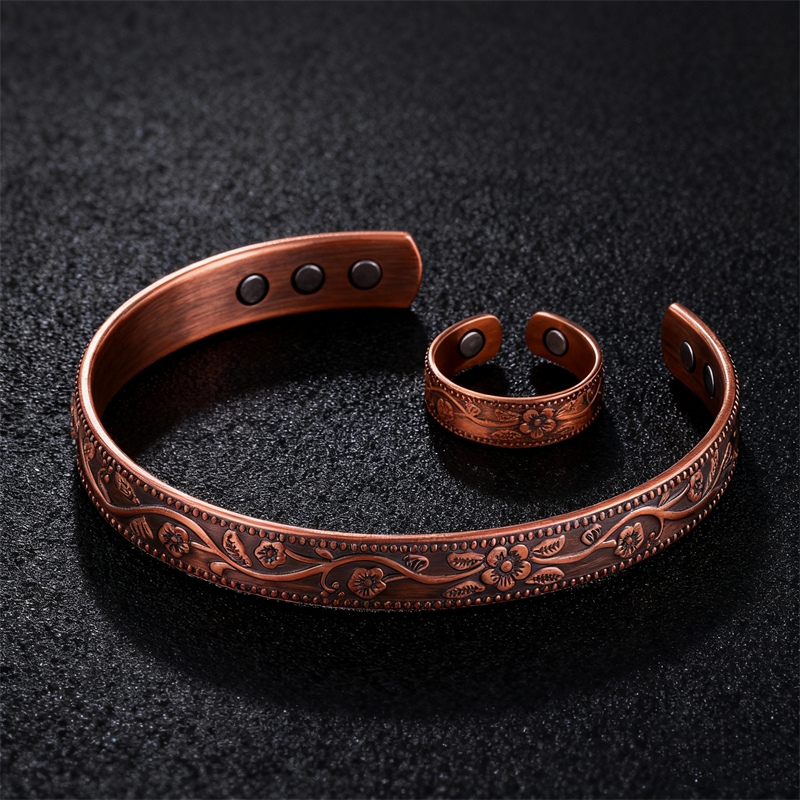 Health Wellness Energy - Magnetic Copper Therapy Bracelet Cuff and