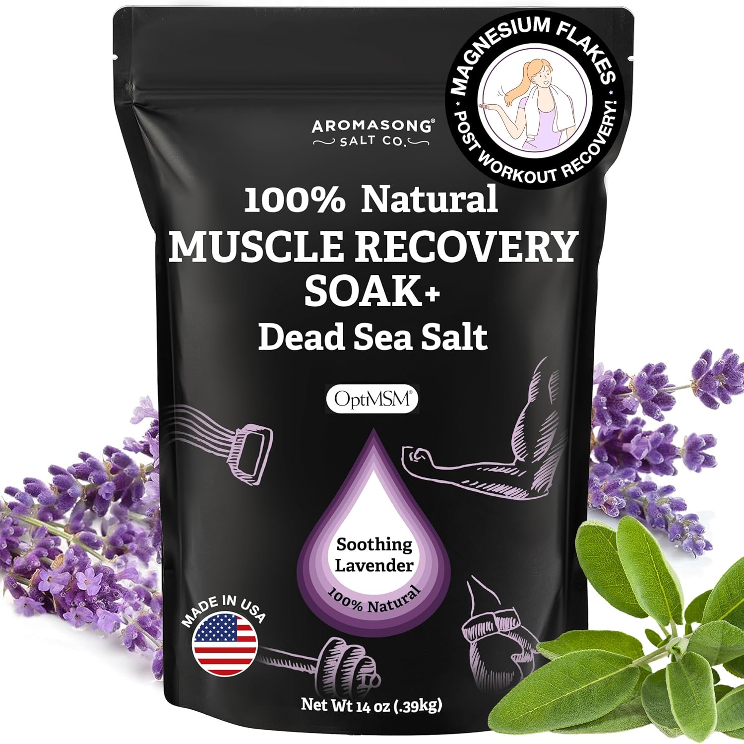 Muscle Recovery Bath Soak with - огляд і ціна Bath Salts Magnesium