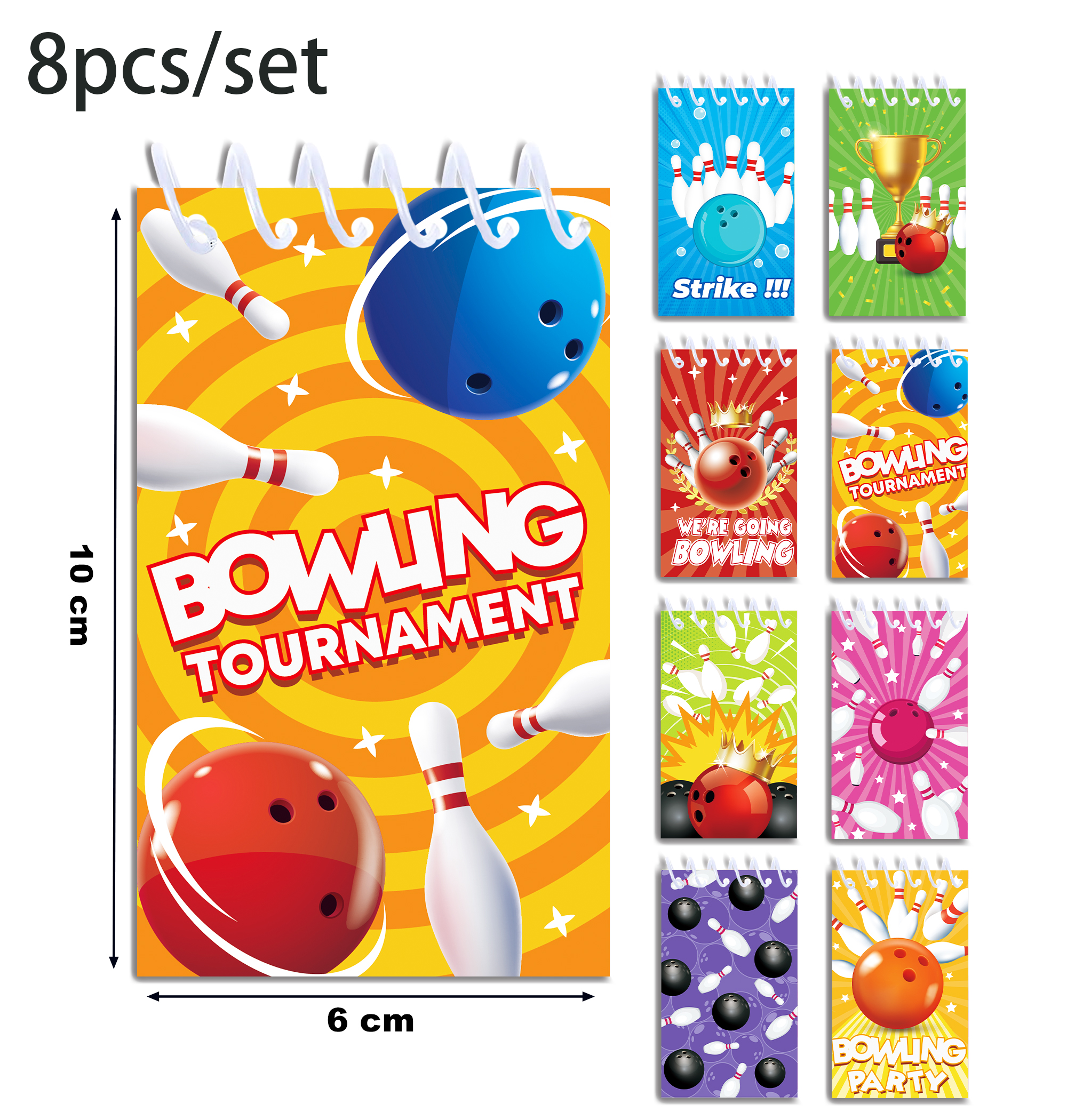 8pcs Bowling Sports Theme Mini - огляд і ціна Fitness Journal Planner