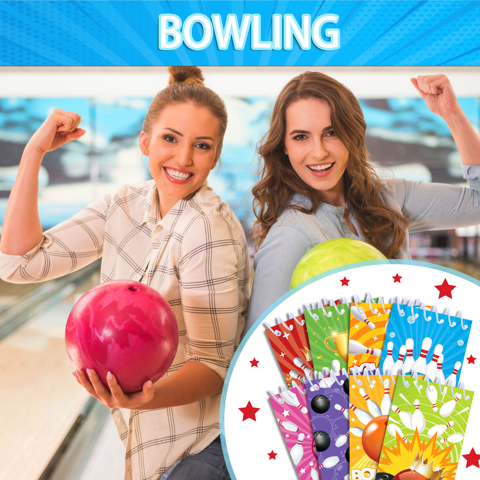 8pcs Bowling Sports Theme Mini - огляд і ціна Fitness Journal Planner