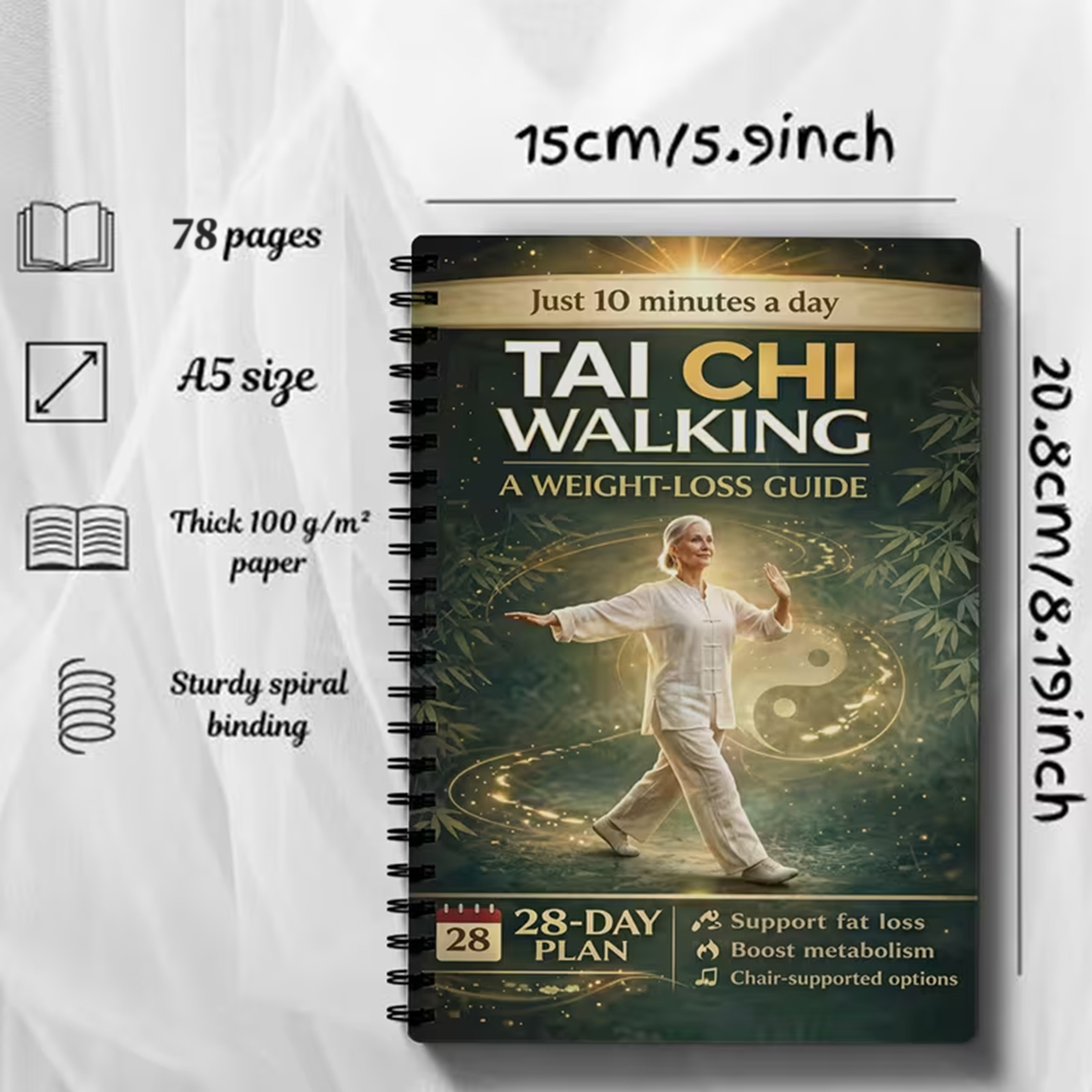 Tai Chi Walking Guide Notebook - огляд і ціна Fitness Journal Planner