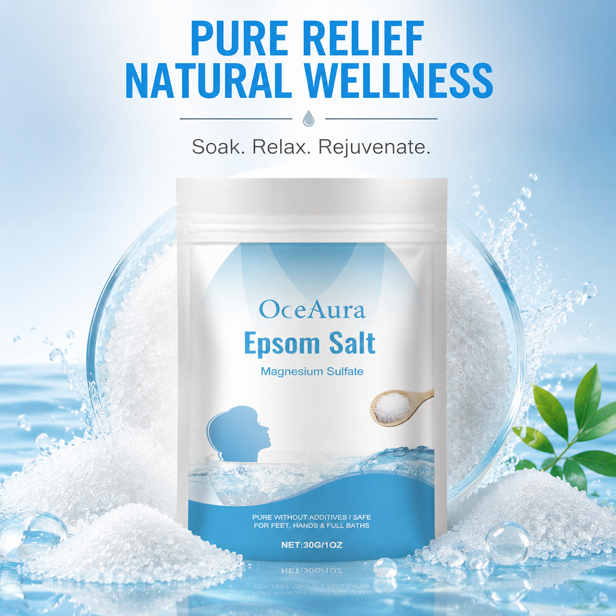 Pure Epsom Salt Magnesium Sulf - огляд і ціна Bath Salts Magnesium