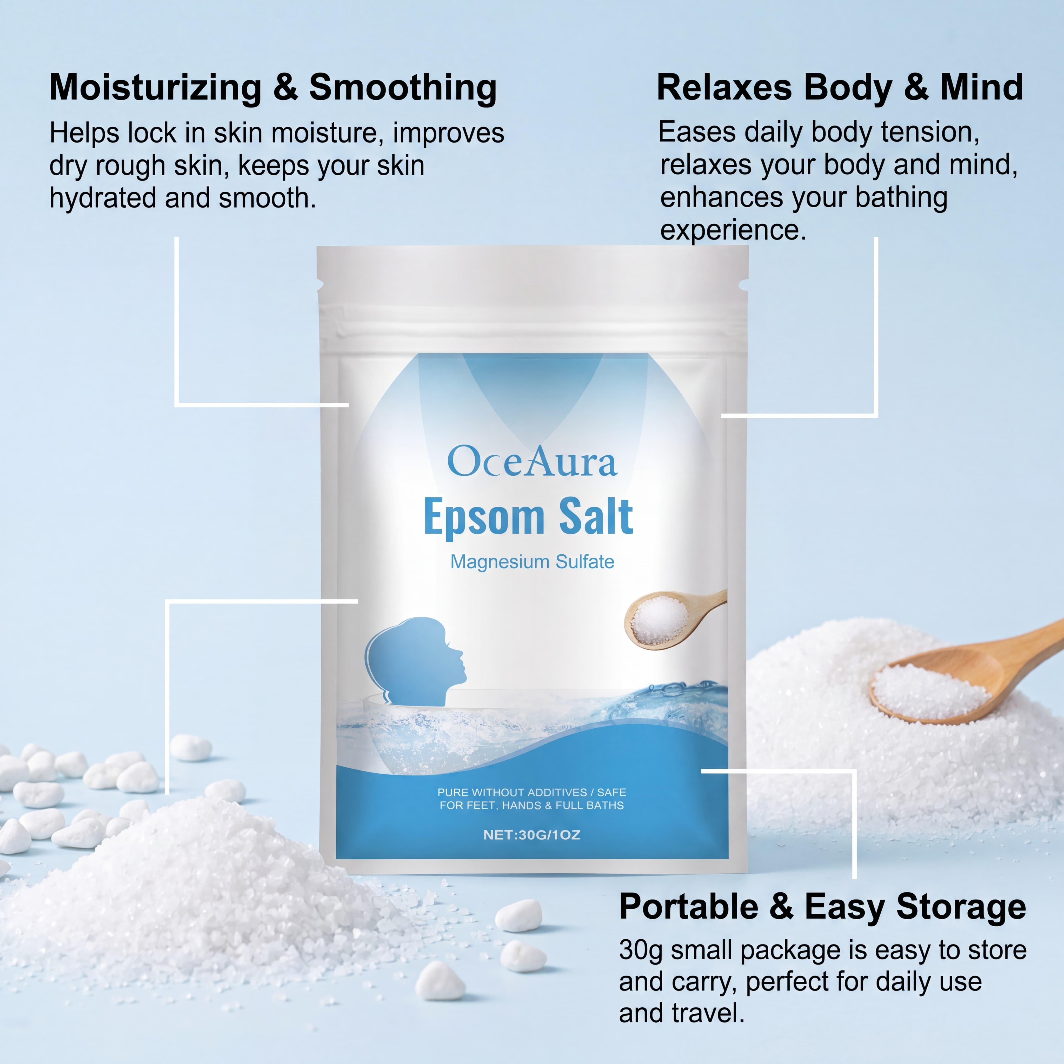 Pure Epsom Salt Magnesium Sulf - огляд і ціна Bath Salts Magnesium
