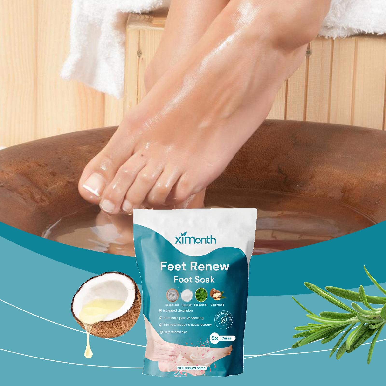Foot Salt Bath Stress Relief D - огляд і ціна Bath Salts Magnesium