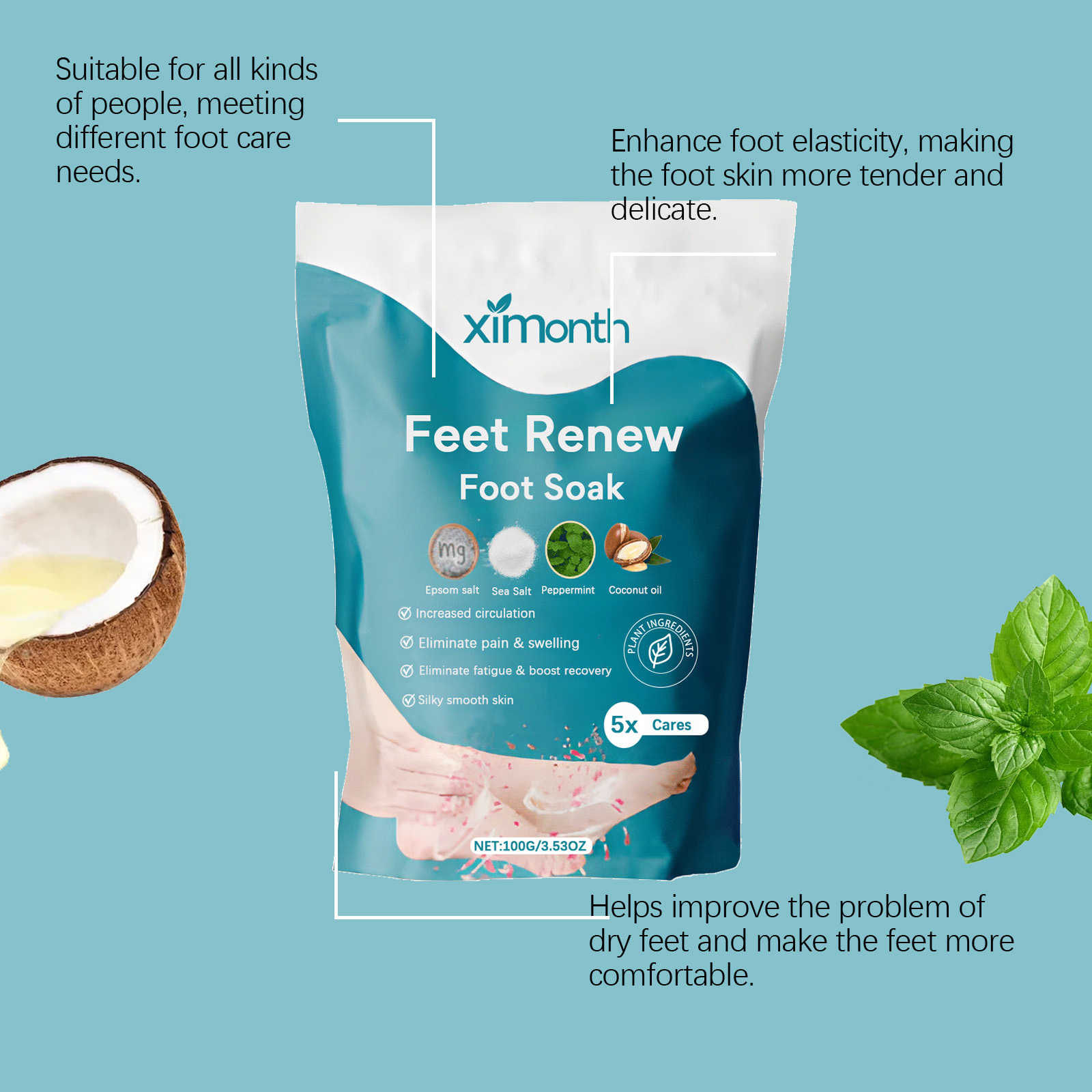 Foot Salt Bath Stress Relief D - огляд і ціна Bath Salts Magnesium
