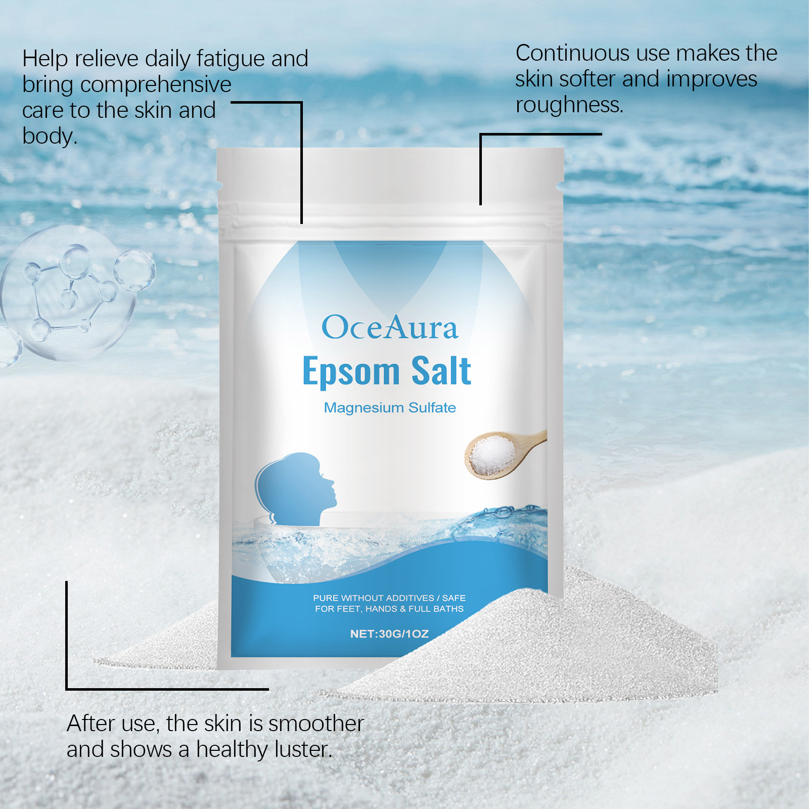 Epsom Salt Magnesium Sulfate M - огляд і ціна Bath Salts Magnesium